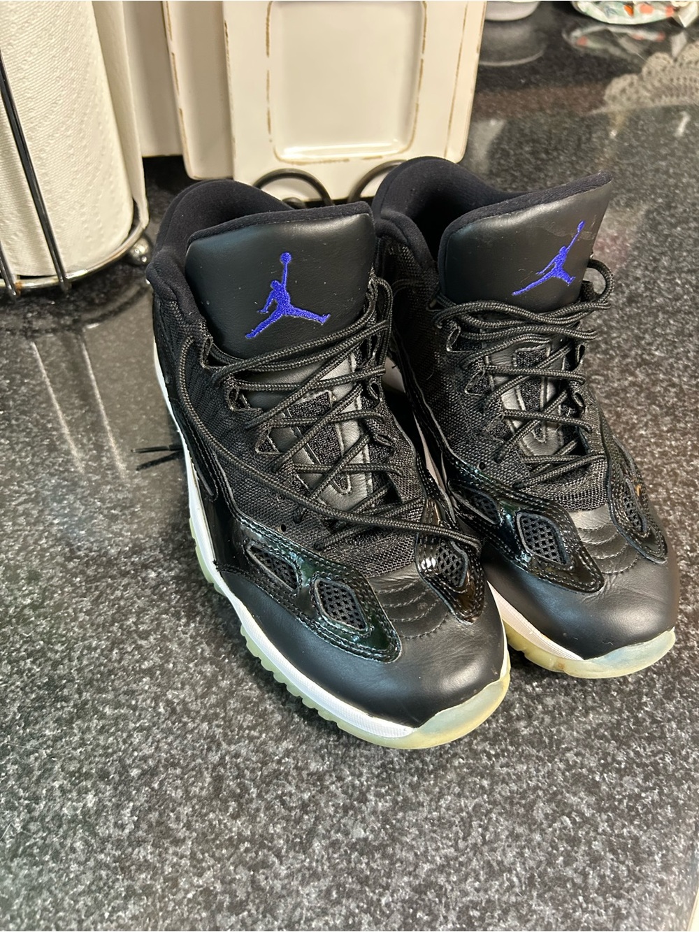 Nike Black Micheal Jordon Sneakers with Purple Jumpman Accent. Only wore 3 times